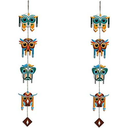 Artvibes Tiki Masks Wall And Door Hanging for Home | Office | Living Room | Gift | Decorative Items For Home Wall | Front Door Hanging | Entry Wall Decoration Items, Multicolor (WH_5203N), Set of 2
