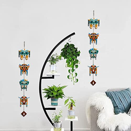 Artvibes Tiki Masks Wall And Door Hanging for Home | Office | Living Room | Gift | Decorative Items For Home Wall | Front Door Hanging | Entry Wall Decoration Items, Multicolor (WH_5203N), Set of 2