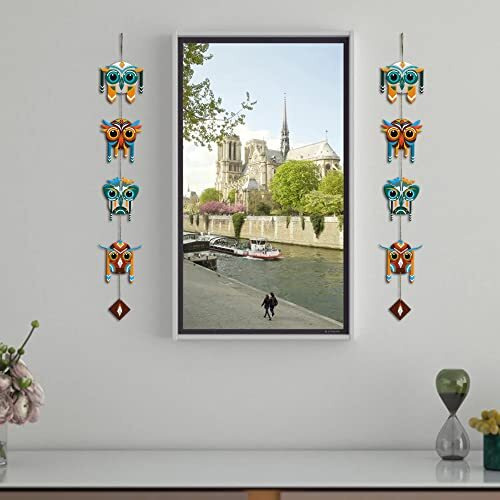 Artvibes Tiki Masks Wall And Door Hanging for Home | Office | Living Room | Gift | Decorative Items For Home Wall | Front Door Hanging | Entry Wall Decoration Items, Multicolor (WH_5203N), Set of 2