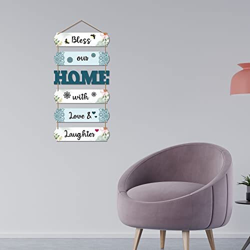 Artvibes Home Quote Decorative Wall Art Wooden Wall Hanger for Living Room | Bedroom | Gifts | Wall Hangings for Home Decoration | Modern Decor Items | Artworks Art Piece (WH_6604N), Set of 6