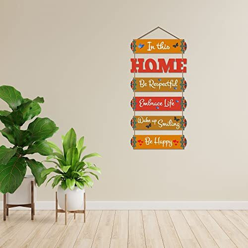 Artvibes Home Quote Decorative Wall Art Wooden Wall Hanger for Living Room | Bedroom | Gifts | Wall Hangings for Home Decoration | Modern Decor Items | Artworks Art Piece (WH_6608N), Set of 6