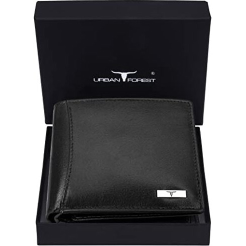 URBAN FOREST Oliver Aniline Black Leather Wallet for Men