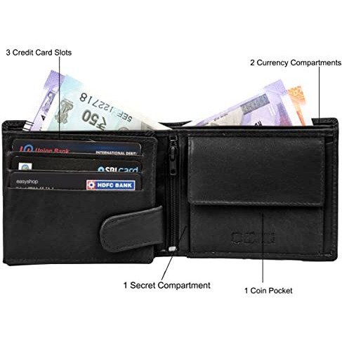 URBAN FOREST Oliver Aniline Black Leather Wallet for Men