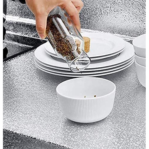 JSKB Enterprises Aluminium Sticker Foil Oil Proof Waterproof Kitchen Wall, Drawer, Decor, Furniture, Wallpapers Foil (200 x 61 cm Size) [Premium Edition] (200 x 61 cm (2 Meter), Silver 1)