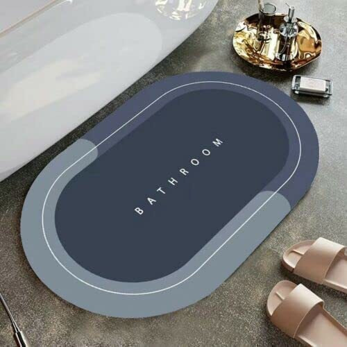 4Mura Anti Skid Bathroom Mat, Easy to Clean Quick-Drying Bathroom Carpets (Size 60 * 40 cm) (Color Multi)(Pack of) (2)