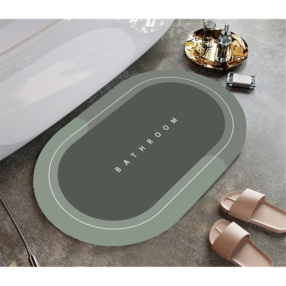 4Mura Anti Skid Bathroom Mat, Easy to Clean Quick-Drying Bathroom Carpets (Size 60 * 40 cm) (Color Multi)(Pack of) (2)