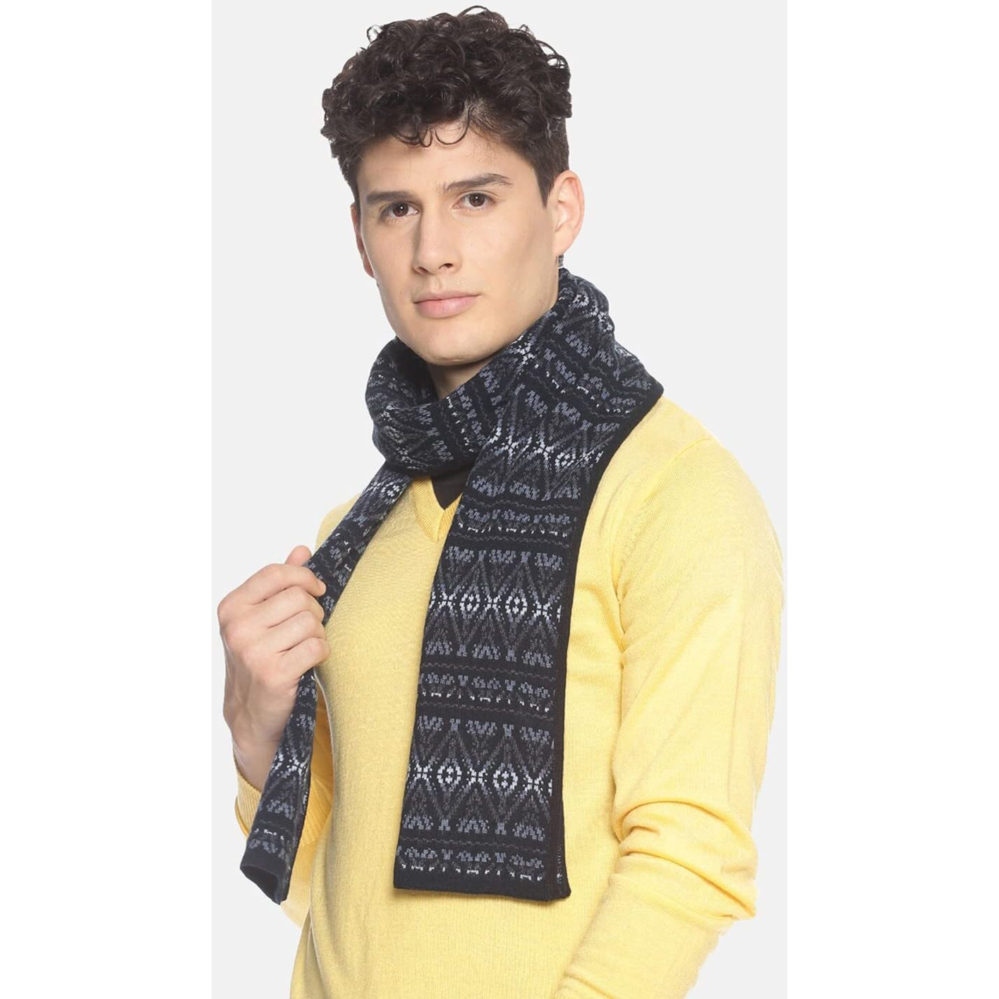 513 Men Acrylic Woolen Ethnic Design Casual Warm Winter Wear Muffler Scarf Stole