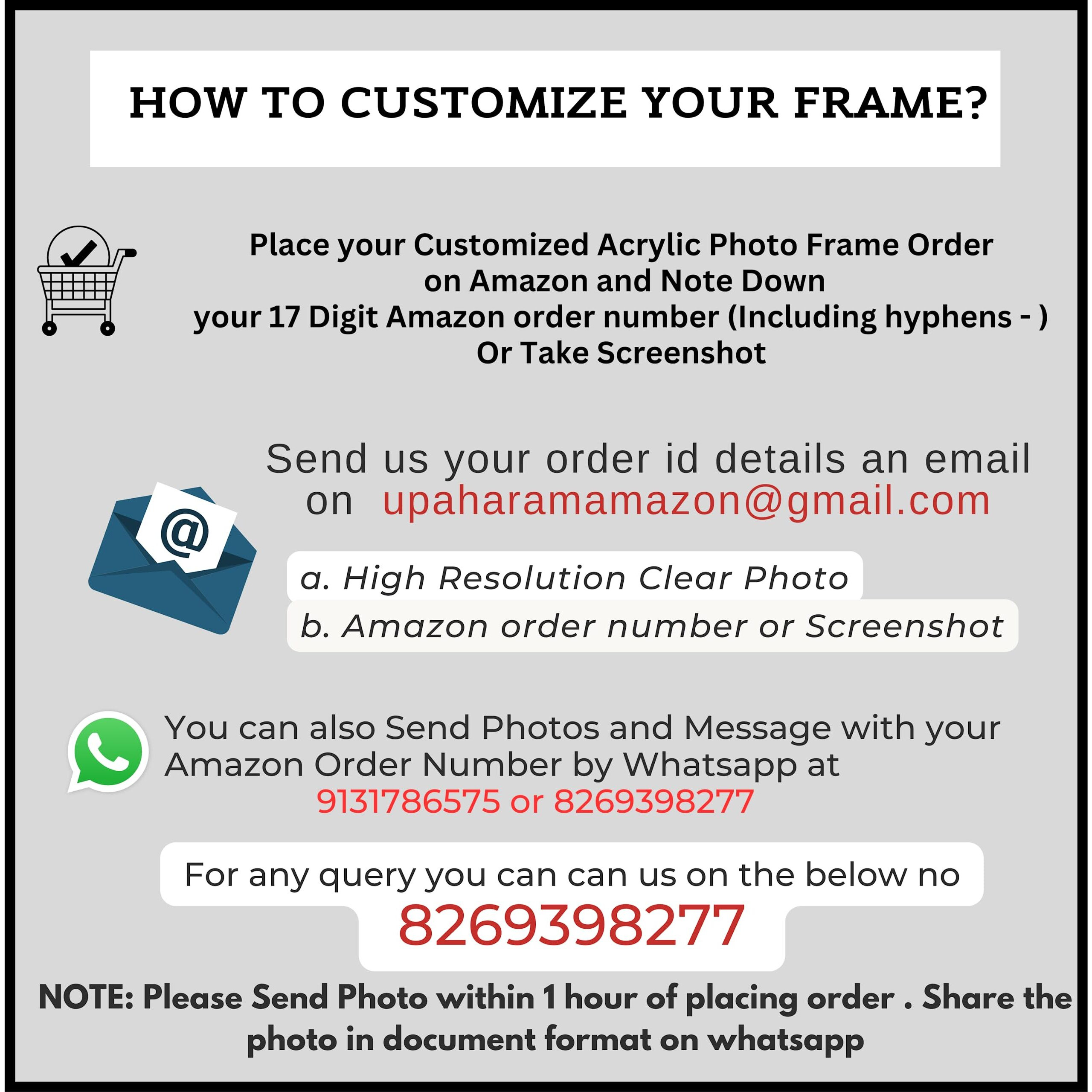 UPAHARAM Personalized/Customised HD Clarity Acrylic Wall Mount Frameless Picture Photo Frame - Customizable for Anniversary, Birthday, Special Moments - Unique Gift Idea (16x24 inches-Vertical)