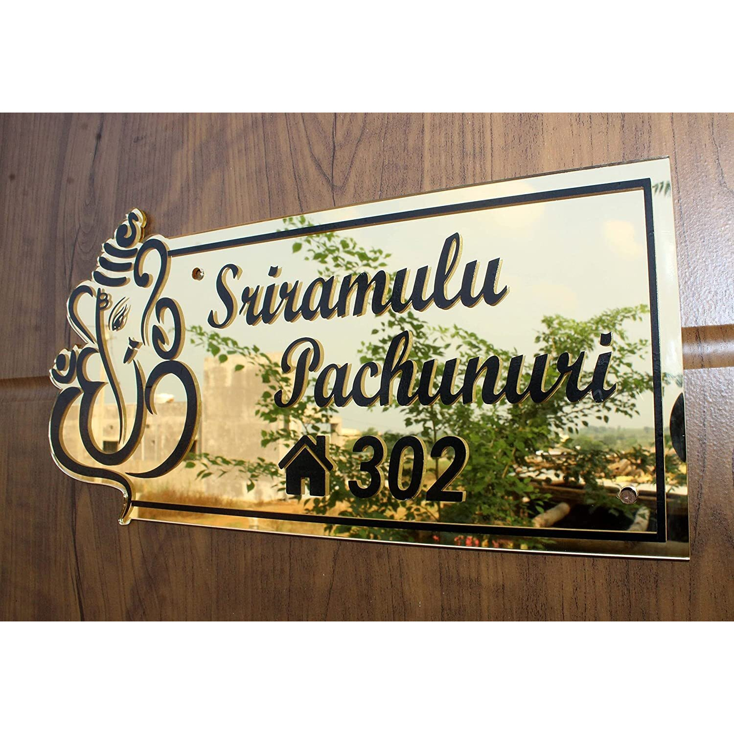 SIGNOOGLE Acrylic House Name Plate Customized Personalized For Home Outdoor Family Glass Outside Office House Decor Bungalow Door (12 x 6 Inch)