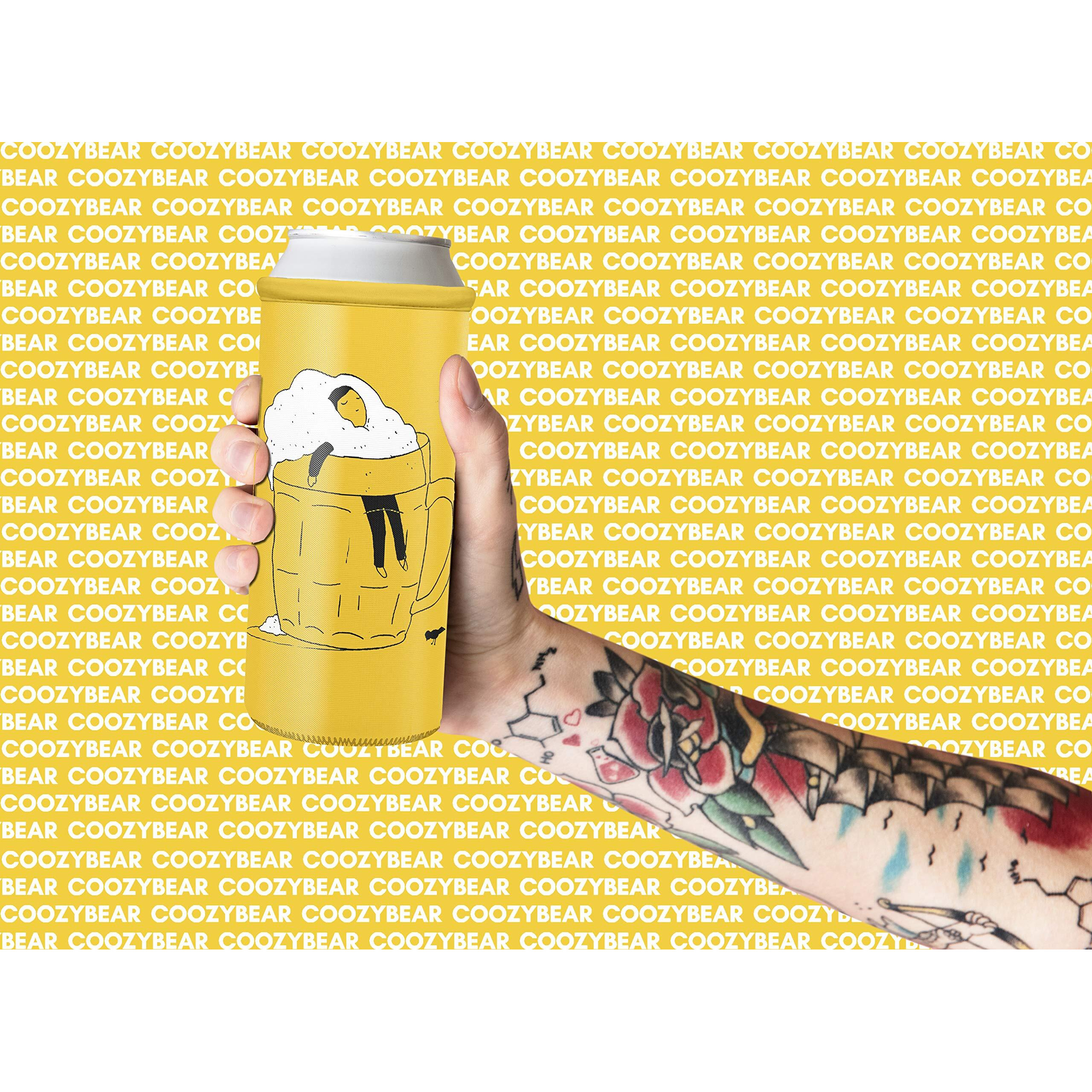 Coozybear 500ml Premium Can Coozy/650ml Bottle Sleeve, Drink Insulator,Can Cooler (Design 14)