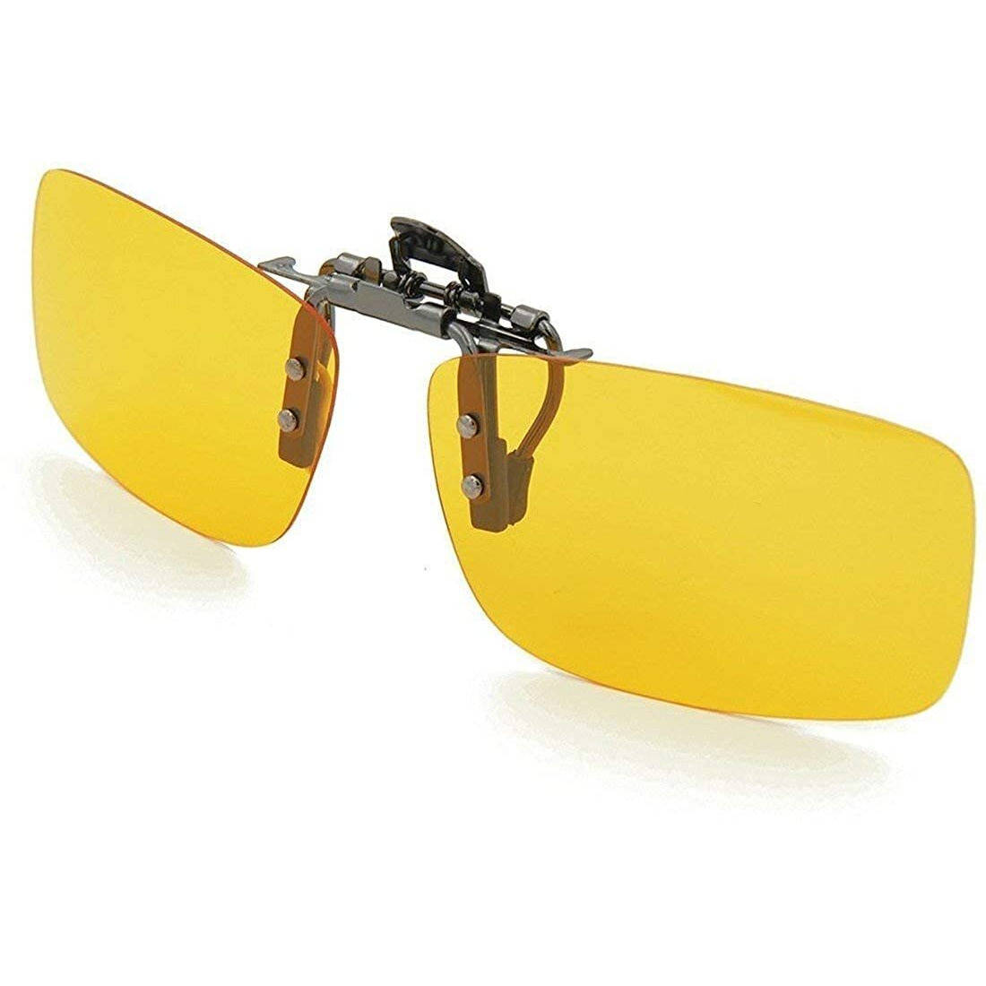 USJONES Polarized Clip-on Sunglasses Attachment Sunglasses UV Protection Sunlight Anti-Glare Driving Glasses (Yellow) - Pack of 1