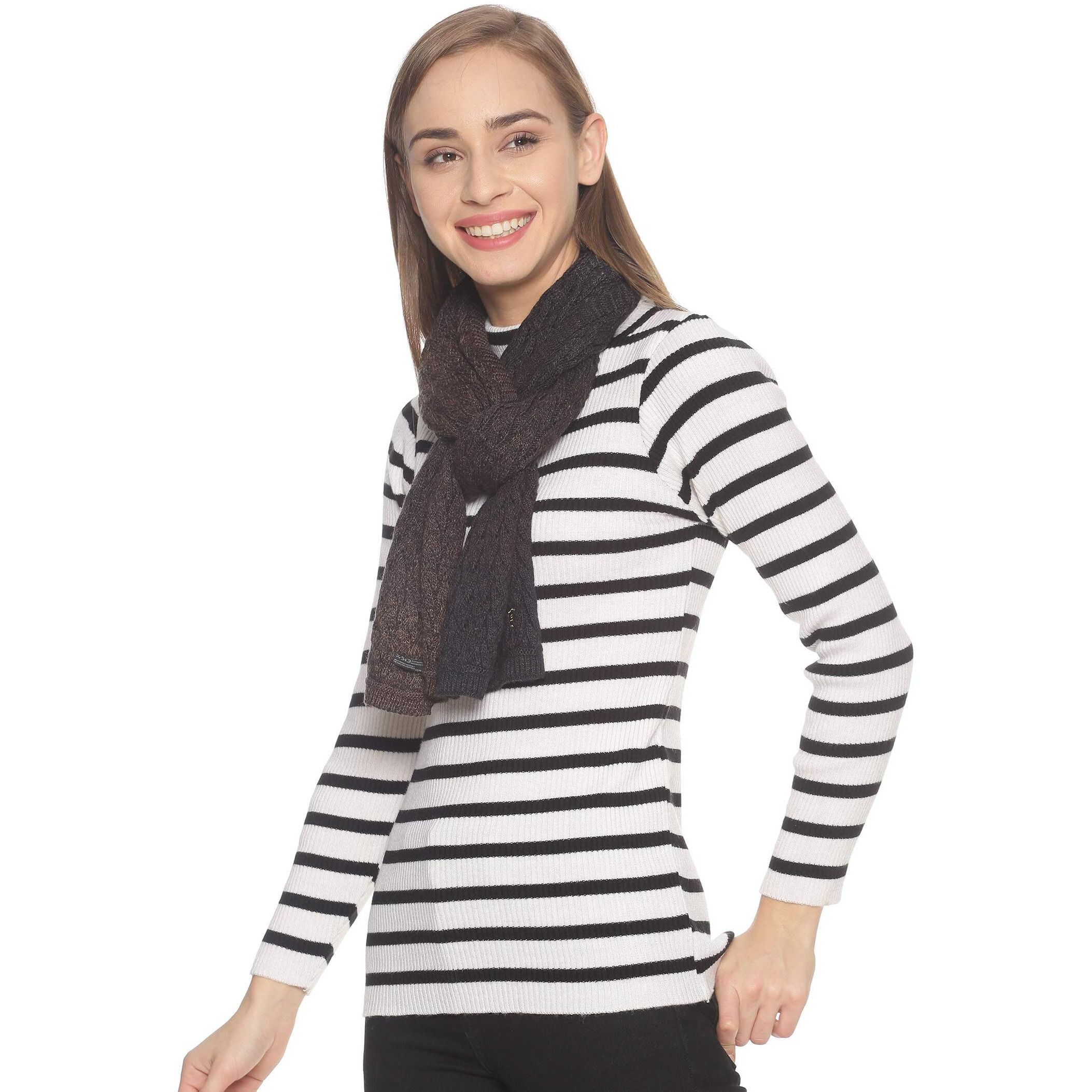 513 WOMEN Acrylic Woolen Tie & die Casual Warm Winter Wear Muffler Scarf Stole