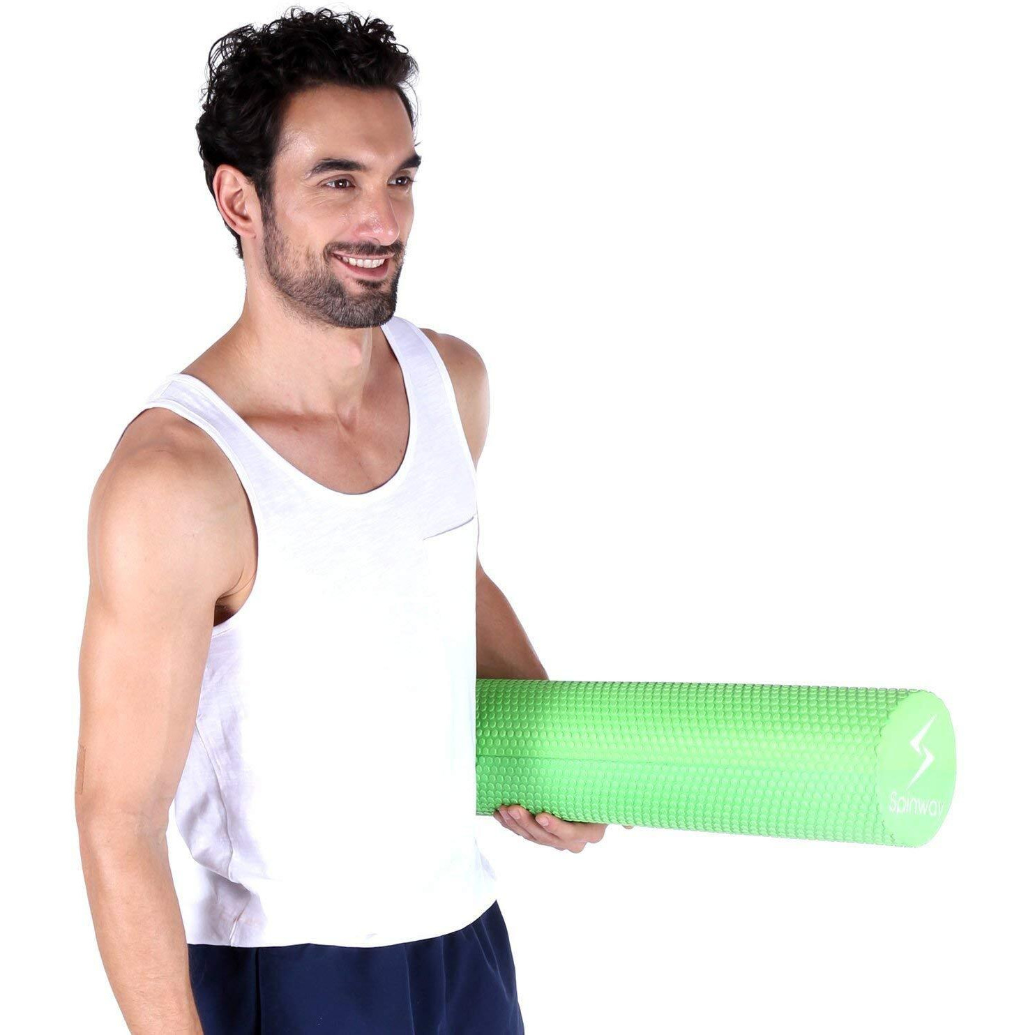 Spinway Yoga Foam Roller Speckled Foam Rollers for MusclesExtra Firm High Density for Physical Therapy Exercise Deep Tissue Muscle Massage-Green 30cm x 15cm