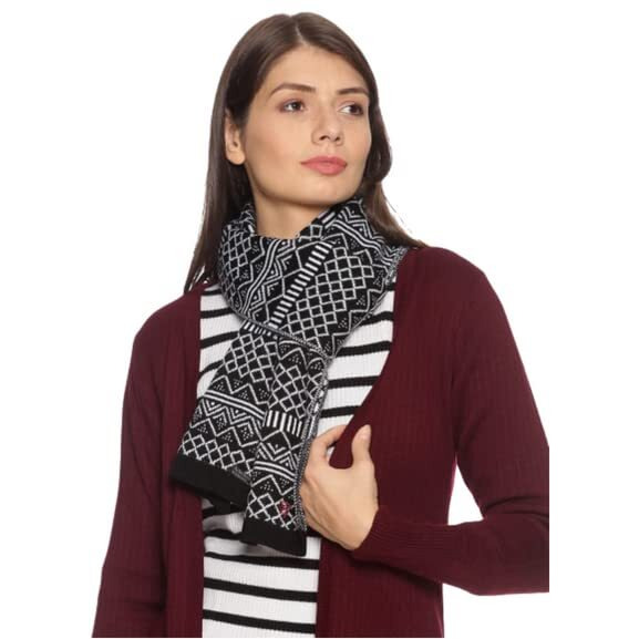 513 WOMEN Acrylic Woolen Ethnic Design Casual Warm Winter Wear Muffler Scarf Stole
