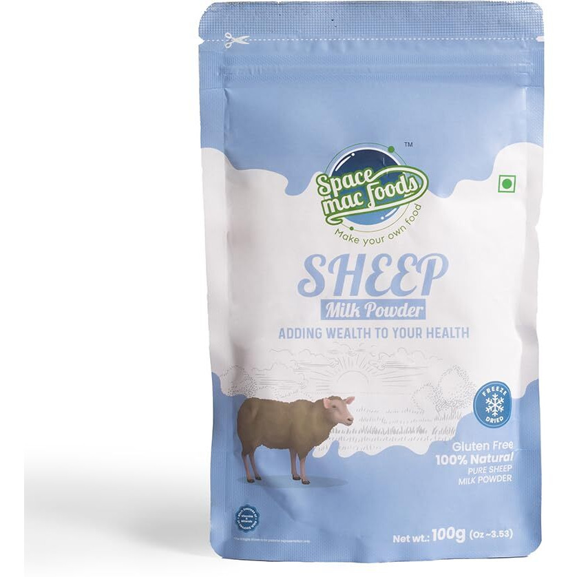 Spacemac Foods Freeze Dried sheep milk Powder, Pasture Grazed, Whole A-Grade Non GMO Shelf Stable Milk Powder, 100gm