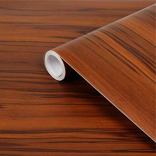 CVANU Self Adhesive Wood Grain Wallpaper Waterproof Old Furniture Vinyl Stickers Wooden Door Wardrobe Wall Paper (CV-9) 1 X 4 Feet