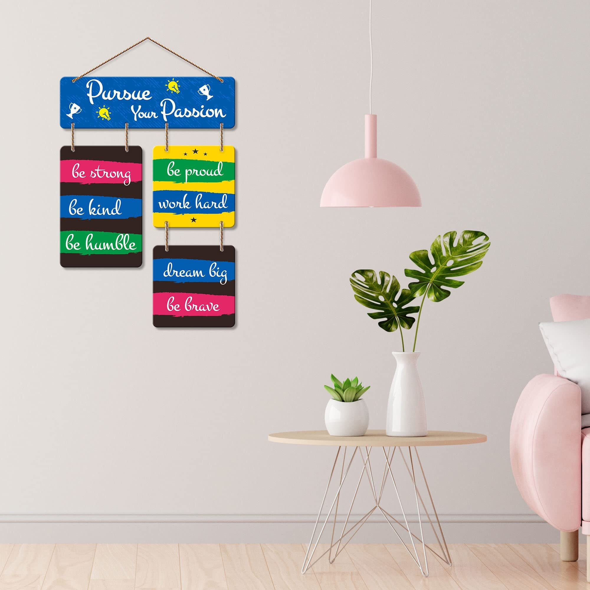 Artvibes Pursue Your Passion Decorative Wall Art MDF Wooden Wall Hanger for Living Room | Bedroom | Home Decor | Office | Gift | Quotes Decor Items | Wall Hanging For Home Decoration (WH_6512N)