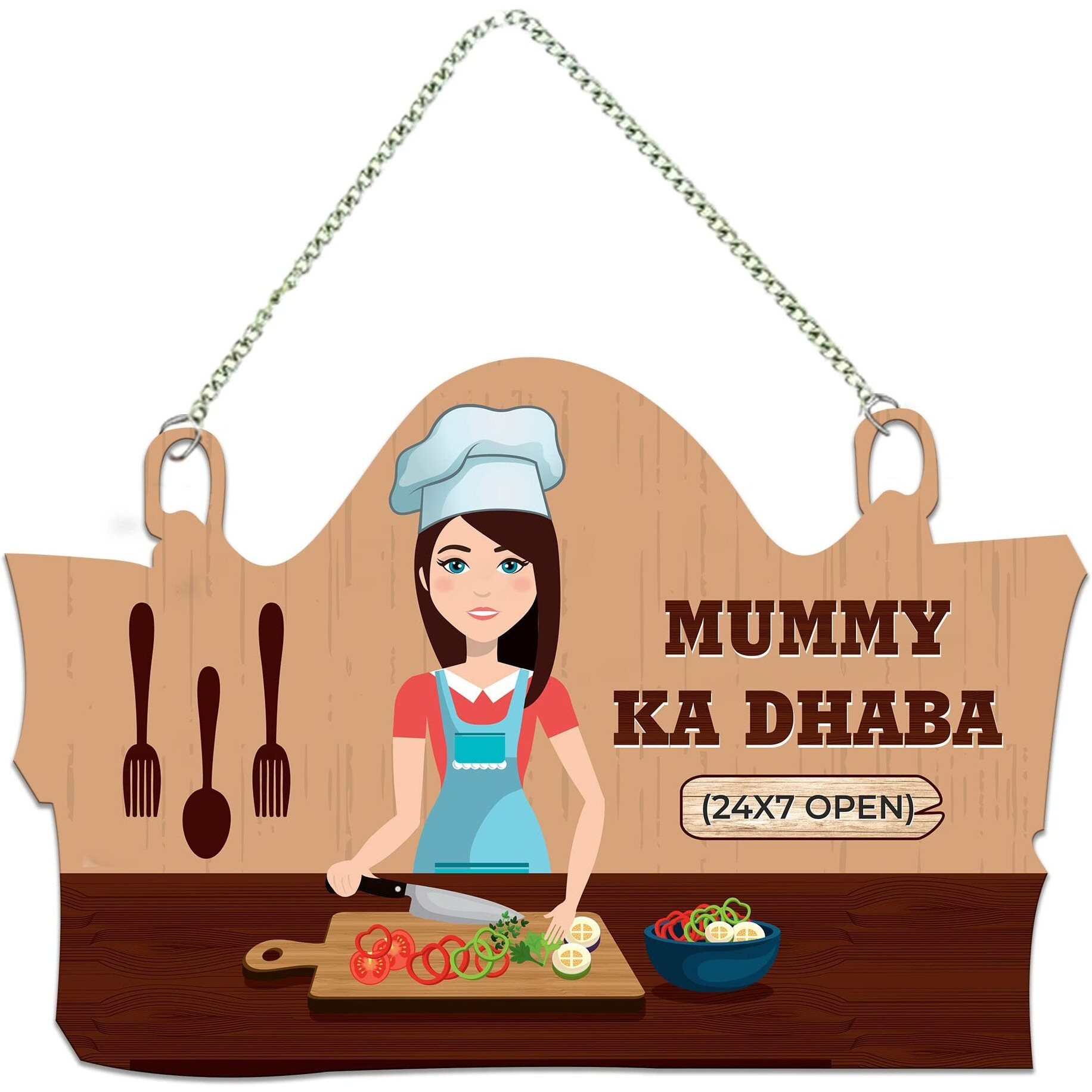 Artvibes Kitchen Wall Hanger for Home Decor | Gifts | Wall Art for Living Room Wall | Decoration Wooden Hanging Items | Kitchen Wood Design | Quotes Decor Items | Decorative Artworks (WH_3718N)