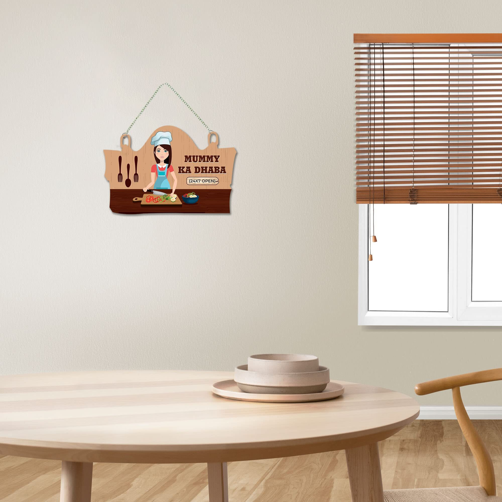 Artvibes Kitchen Wall Hanger for Home Decor | Gifts | Wall Art for Living Room Wall | Decoration Wooden Hanging Items | Kitchen Wood Design | Quotes Decor Items | Decorative Artworks (WH_3718N)