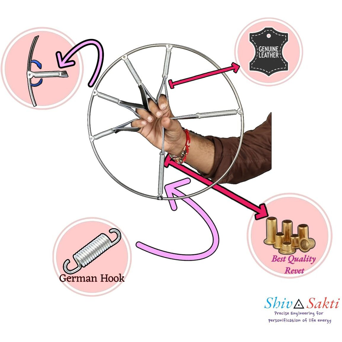 SHIVSAKTI Round Hand&Finger Grip Exerciser-Made For Hand Physiotherapy&Hand Paralysis Rehabilitation Training,Hand Strengthening Physiotherapy Equipment At Home&Clinic Based Exercise Program