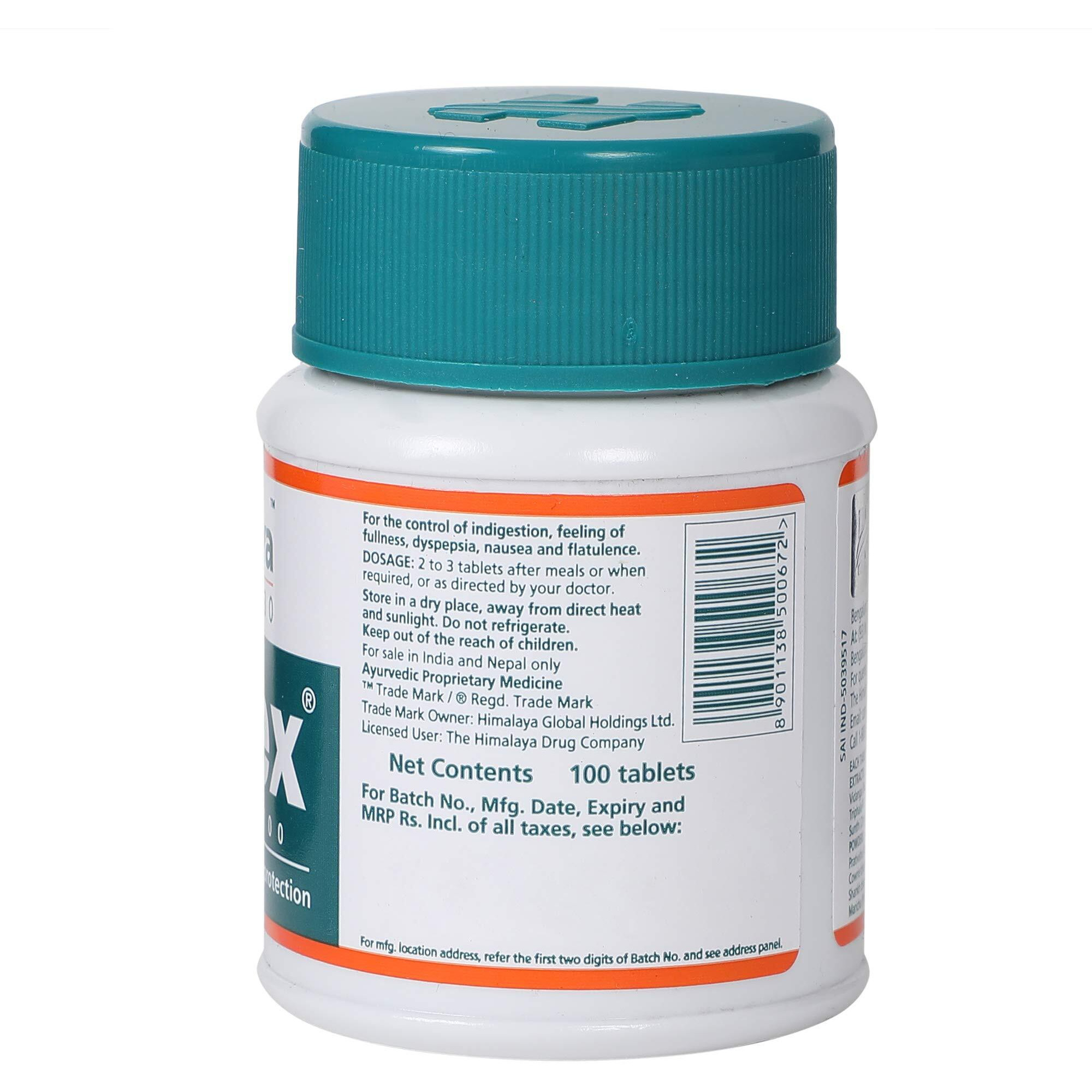 Himalaya Gasex, 100 Tablets |Improves Digestion|Relieves trapped gasses |Provides Relief from Bloating