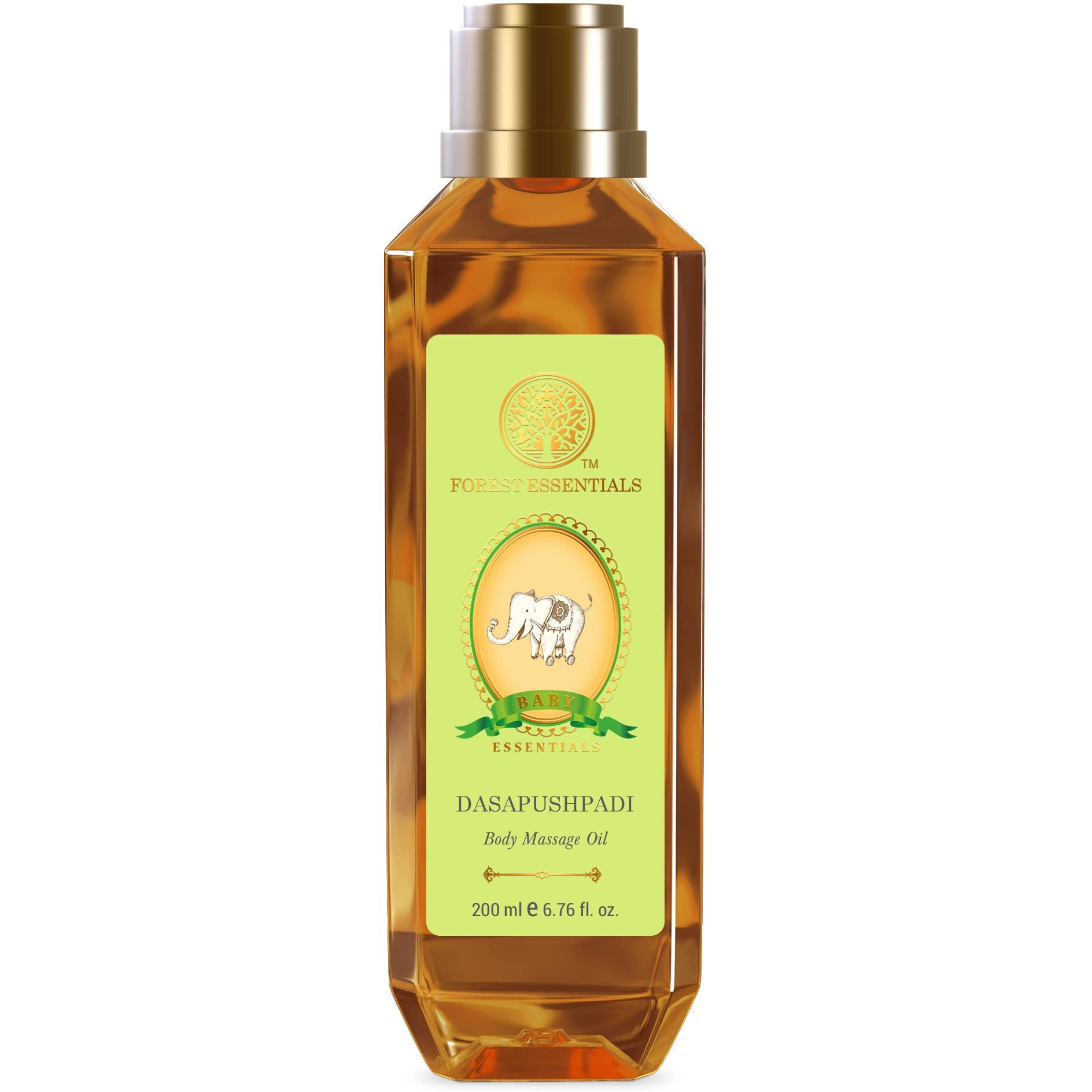 Forest Essentials Dasapushpadi Baby Body Massage Oil | Ayurvedic Baby Oil For Stronger Muscles | Moisturizing Baby Massage Oil | 200 ml