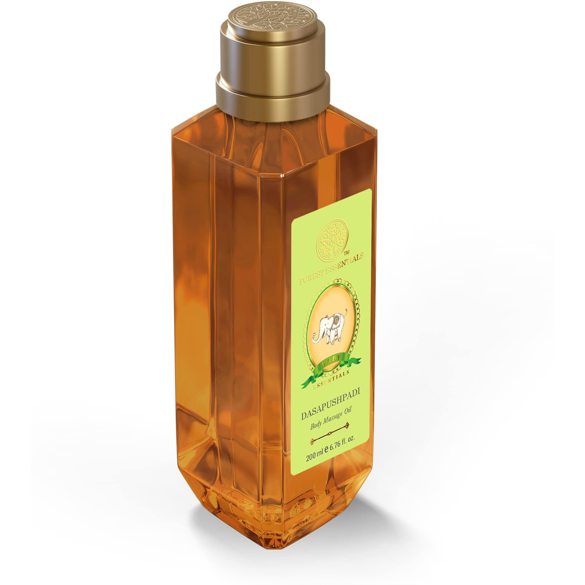 Forest Essentials Dasapushpadi Baby Body Massage Oil | Ayurvedic Baby Oil For Stronger Muscles | Moisturizing Baby Massage Oil | 200 ml