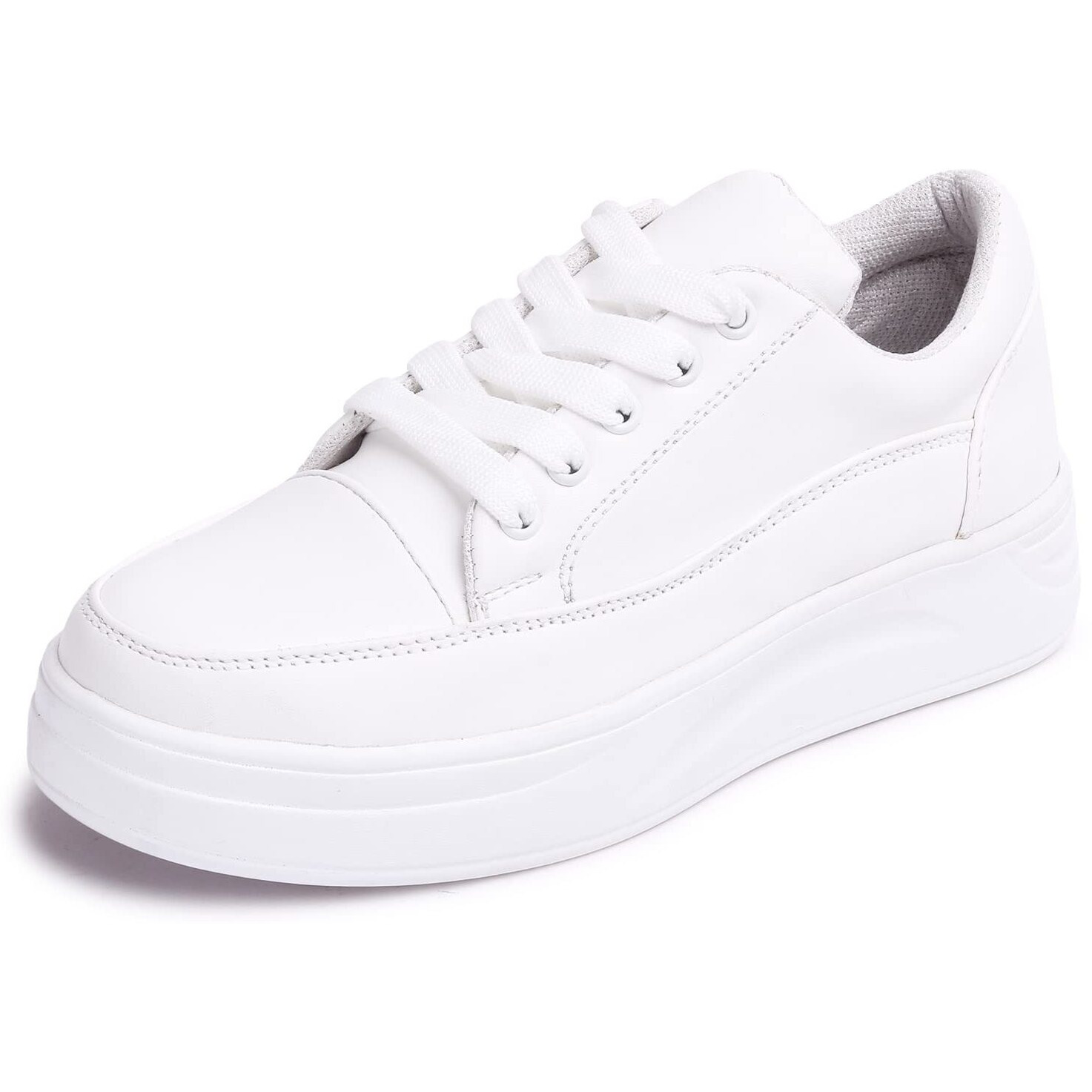 Vendoz Women White Stylish Casual Sneakers - 36 EU