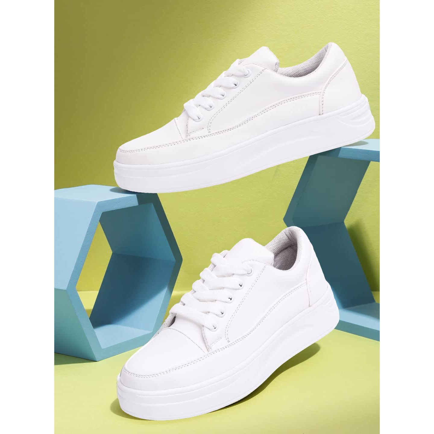 Vendoz Women White Stylish Casual Sneakers - 36 EU