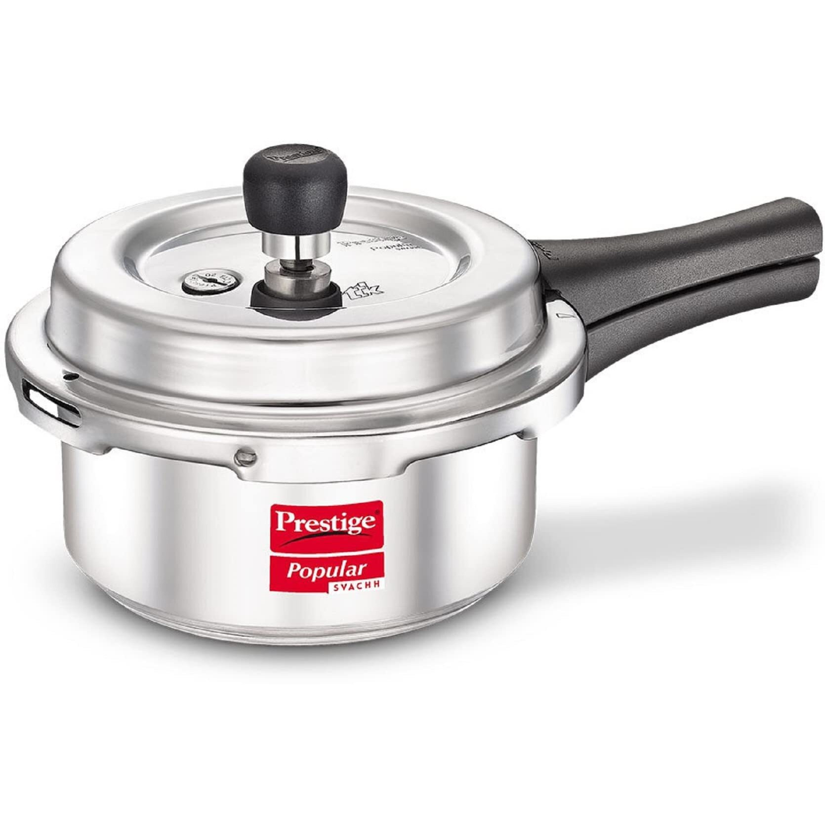 Prestige 2L Popular Svachh Aluminium Outer Lid Pressure Cooker|Ideal for 2-3 persons|Deep lid for Spillage Control|5 years warranty