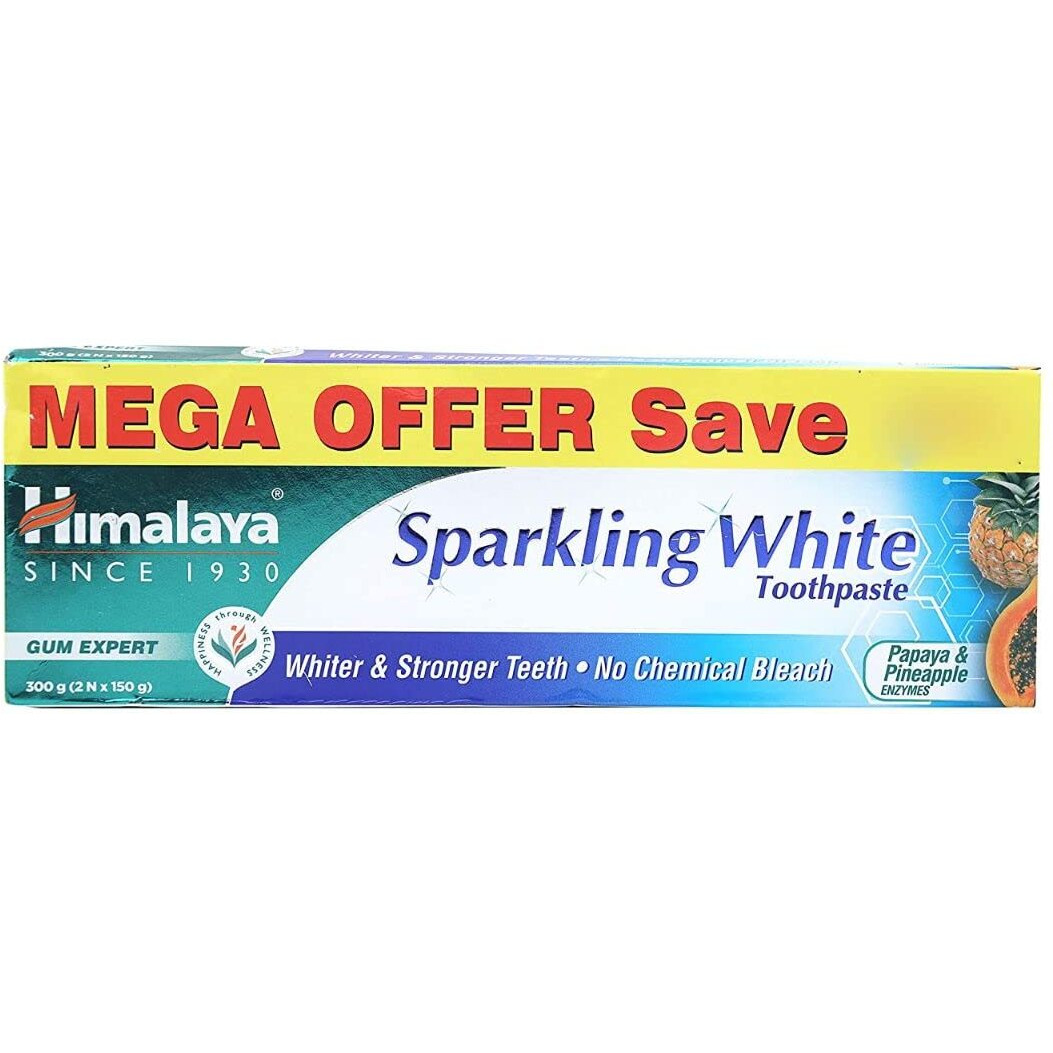 Himalaya Herbals Sparkling White Toothpaste, Oral Care - 150 G (Pack Of 2)