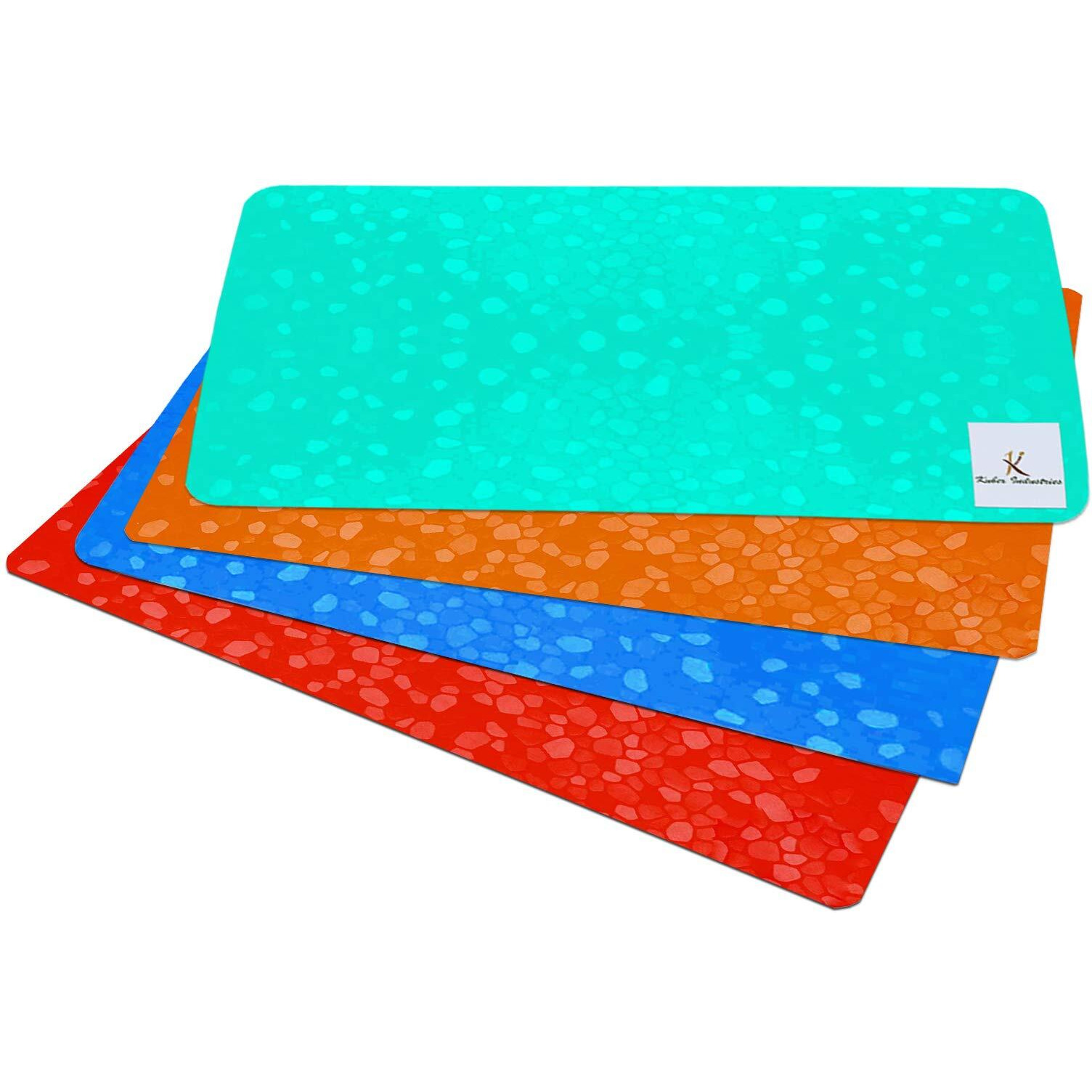 Kuber Industries Multipurpose Refrigerator Drawer Mat|Diamond Design & Water Proof PVC Material|Size-48 cm x 33, Pack of 4 (Multicolor)-CTKTC032420, Polyvinyl Chloride