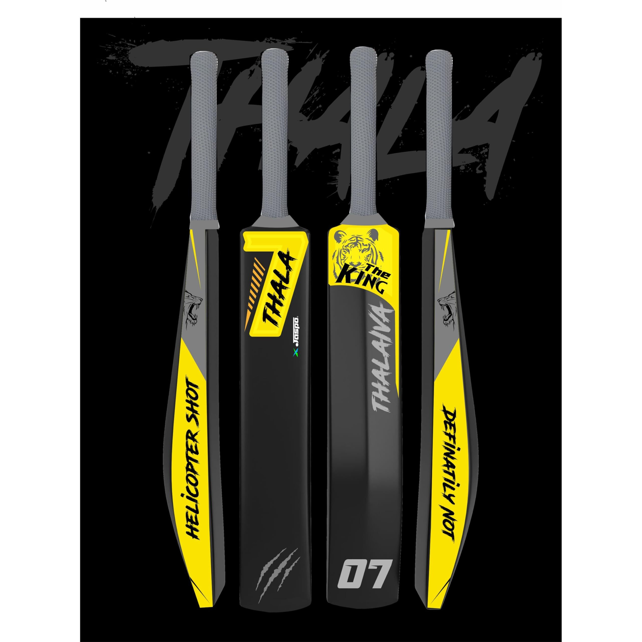 Jaspo Fumes Premium Hard Plastic Cricket Full Size Bat (35 X 4.5 inch) for All Age Groups (THALA)