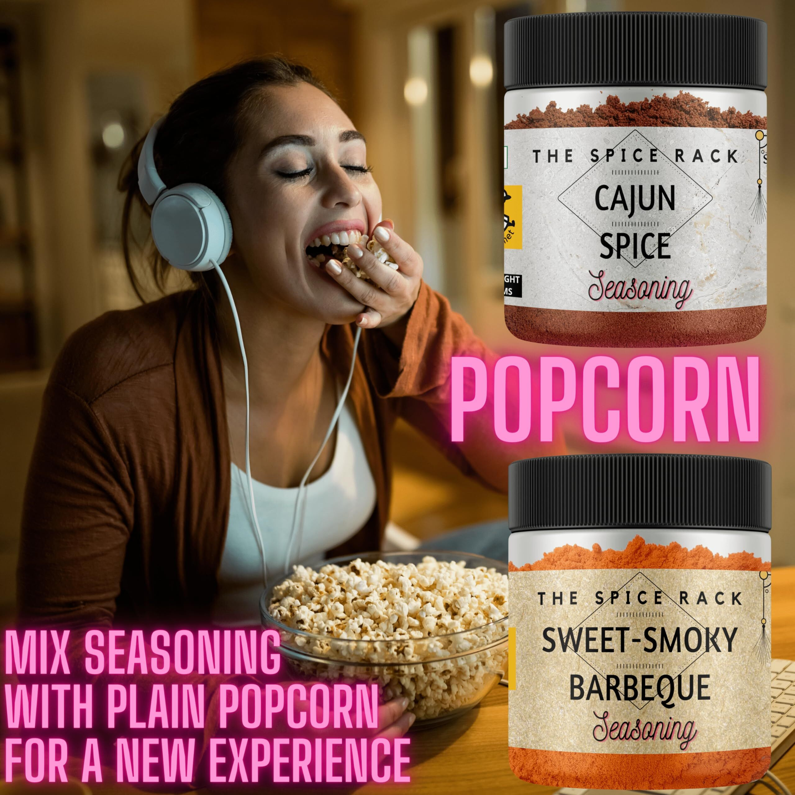 THE SPICE RACK Cajun Spice Seasoning Powder - Cajun flavoured Popcorn, Meat Rub, Chicken, Potato, Bagel & Taco Seasoning with Herbs - 100gms