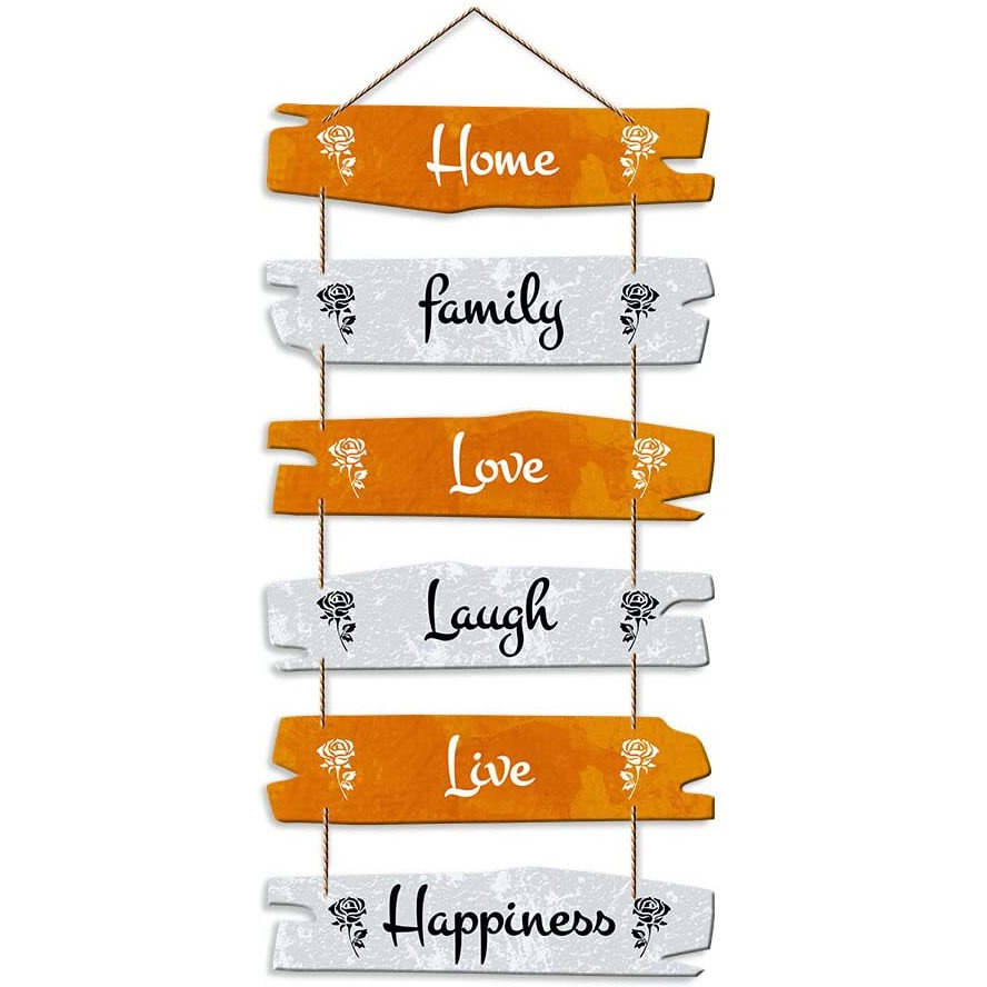 Artvibes Decorative Wall Hanging Wooden Art Decoration item for Living Room | Bedroom | Home Decor | Gifts | Quotes Decor Item | Wall Art For Hall | Mdf Wall Decoration, Set of 6(WH_3234N)
