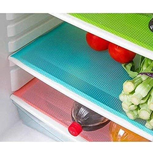 Yellow Weaves PVC Plastic Rectangular Refrigerator Mats (11X17-Inch, Multicolour)