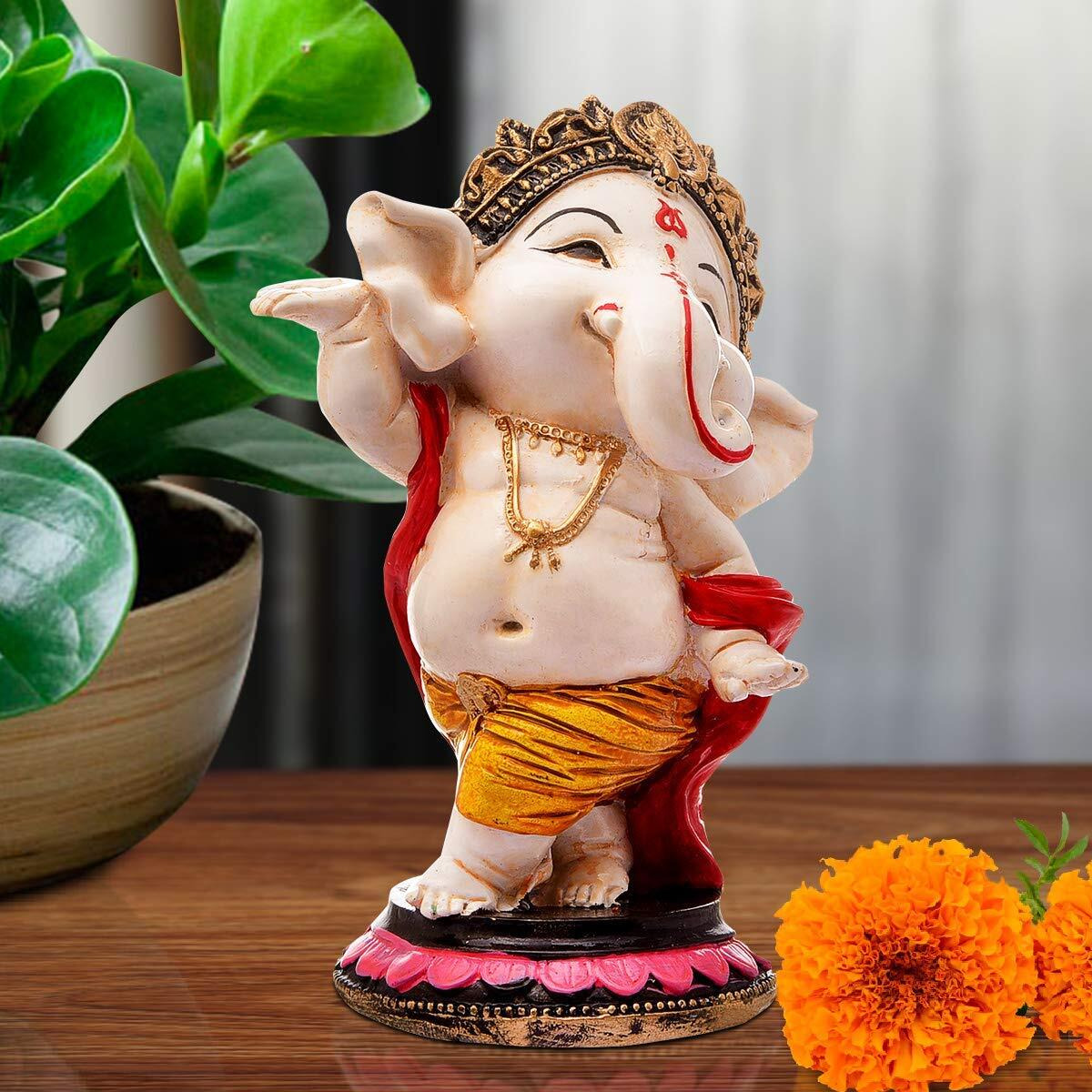 Handicrafts Villa Dancing Ganesh Showpiece (Dancing Ganesh, Standard)