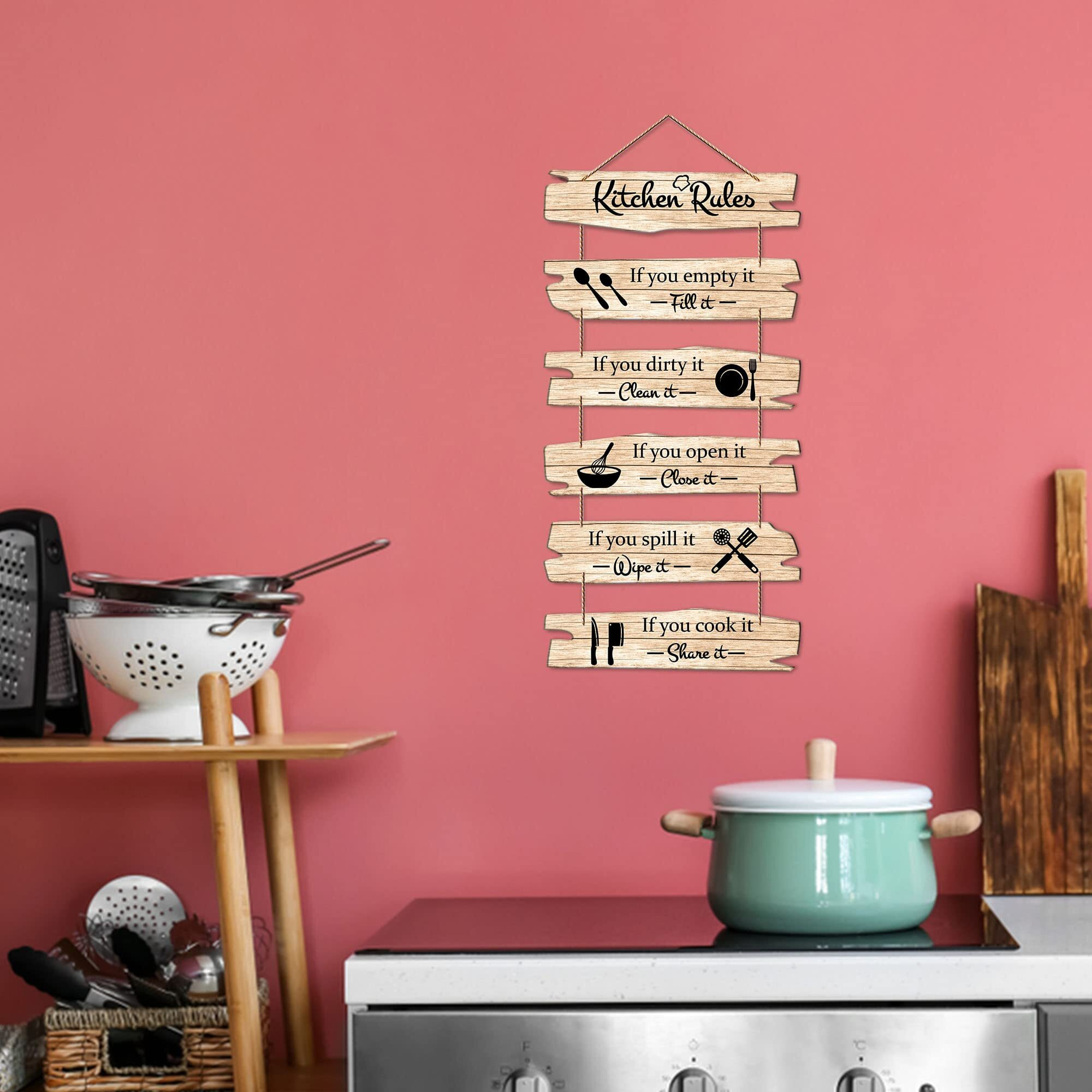 Artvibes Decorative Wall Hanging Decoration item for Kitchen | Bedroom | Living Room | Home Decor | House Warming Gifts | Kitchen Quotes Decor Item | Wall Decoration,(WH_3235N)