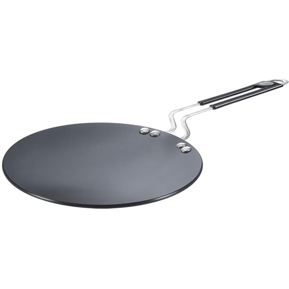 Prestige Hard Anodized Plus Roti/Chapati Tawa (Aluminium)|Wide Base with 26.5 cm|Perma Cool Handle|Gas & Induction Compatible|2 Years Warranty