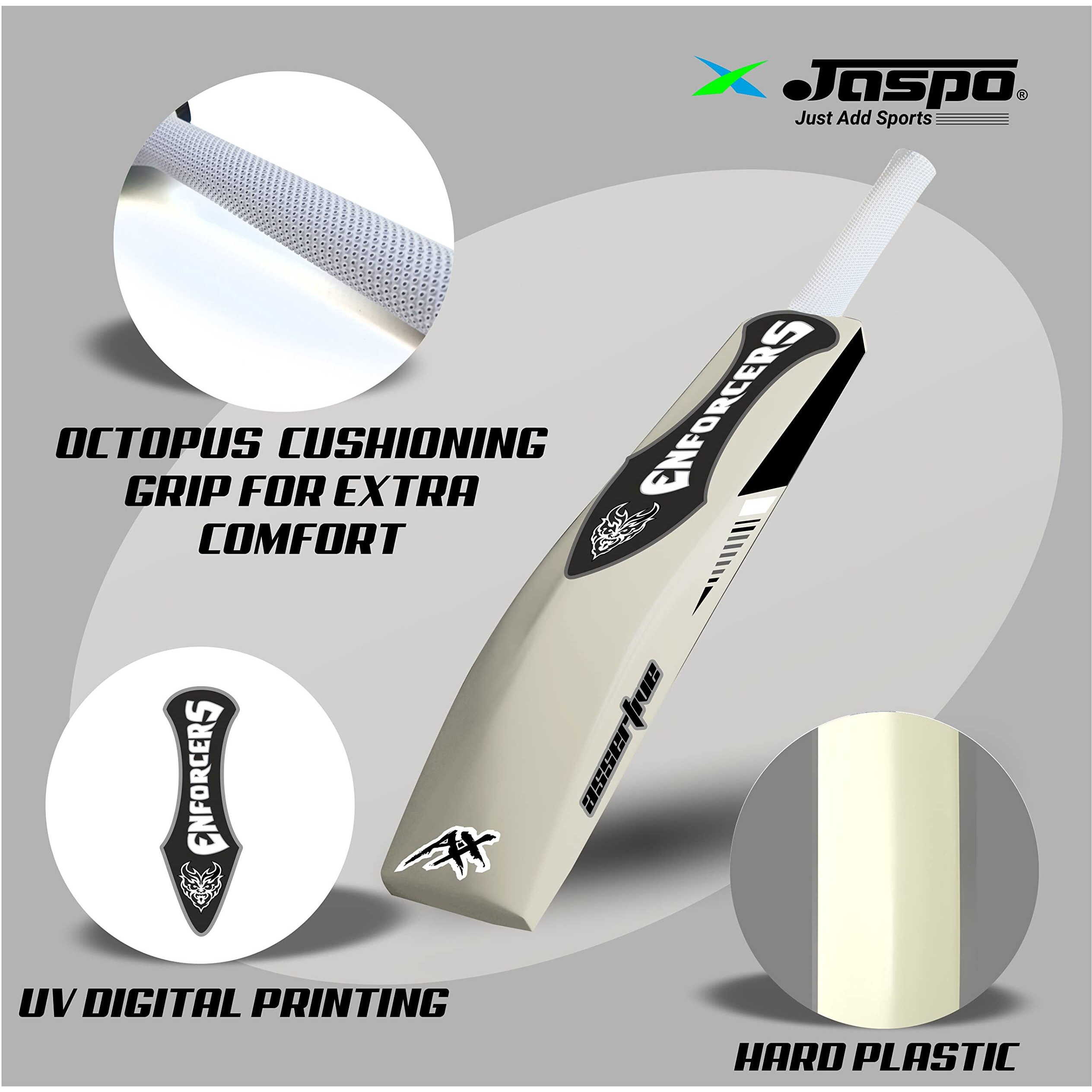 Jaspo 7 Enforcers Heavy Duty Plastic Cricket Bat,Full Size (34 X 4.5inches) Premium Bat for All Age Groups - Kids/Boys/Girls/Adults (7 ENFORCERS)