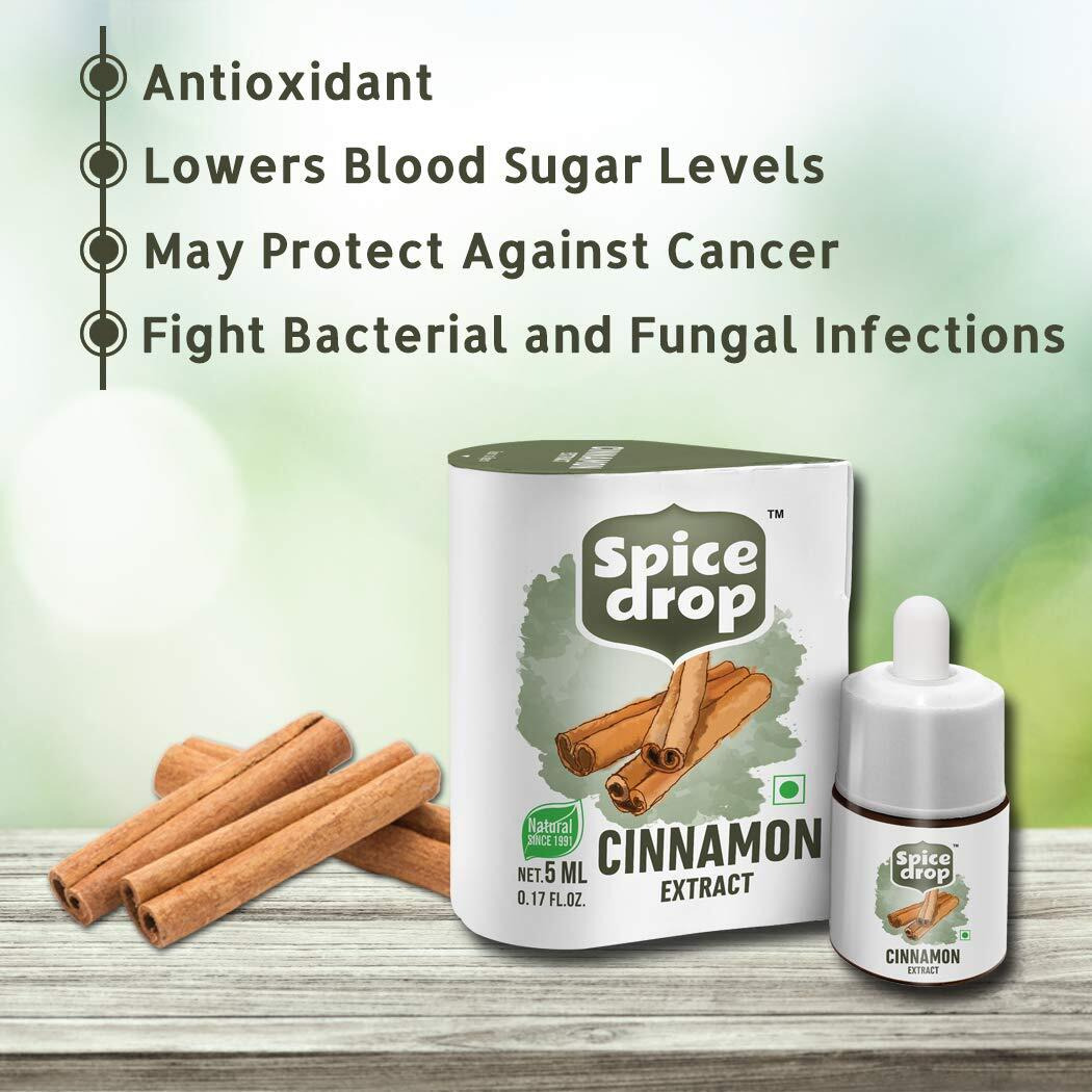 SPICE DROP Health Combo of Lemongrass, Cinnamon and Ginger | Natural Extract | Ready & Easy to Use For Healthy and Tasty Food | 5ml (3 x 180 Drops)