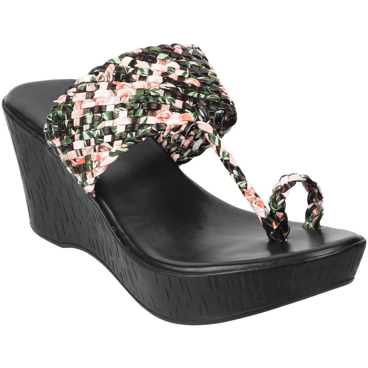 Metro Women Wedge Heel Slip-on Sandal Black UK/6 EU/39 (34-58)