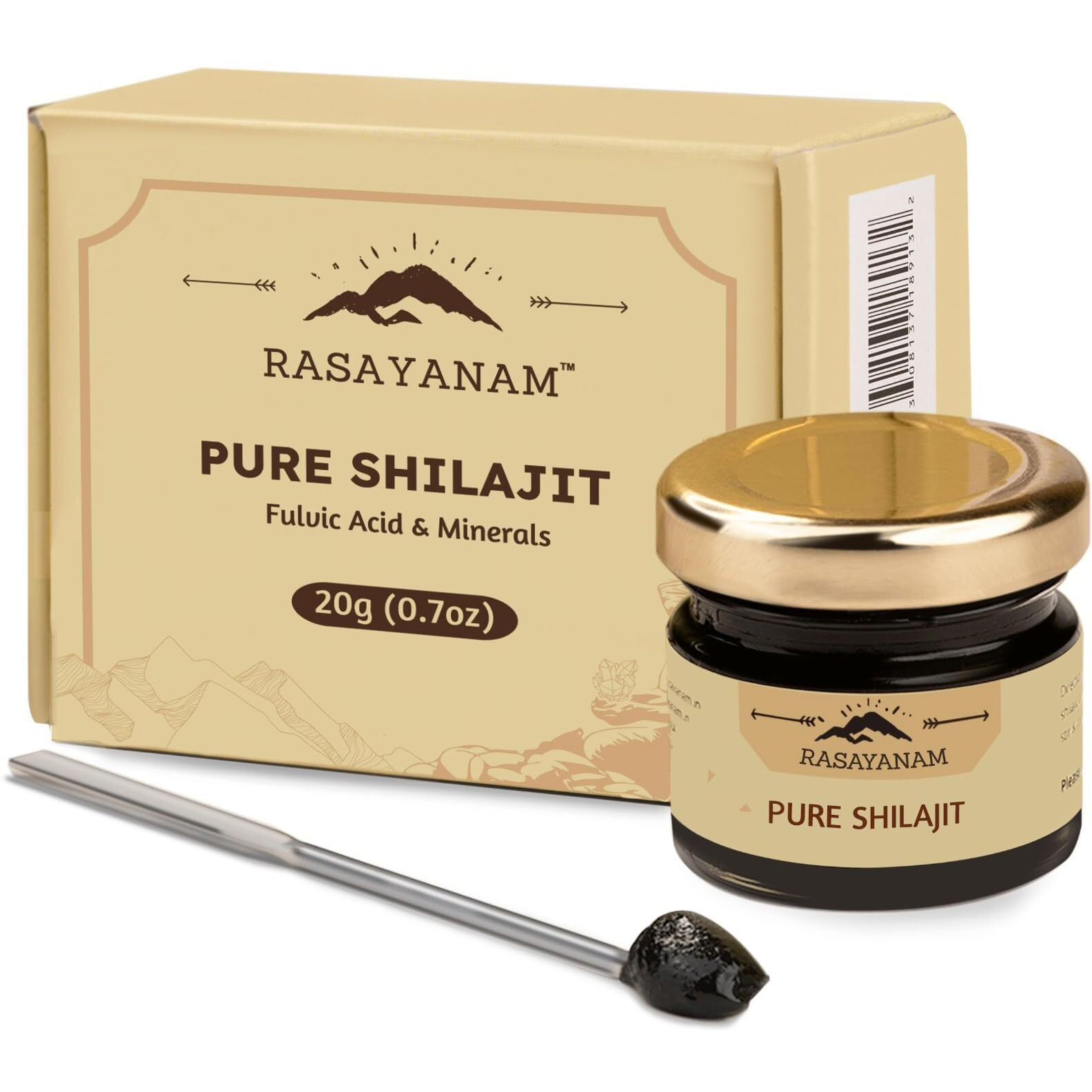 Rasayanam Pure Original Himalayan Shilajit/Shilajeet Resin 20g | Improve Strength & stamina for men & women | 4X Concentrated formula, Stronger Than Pills & Capsules