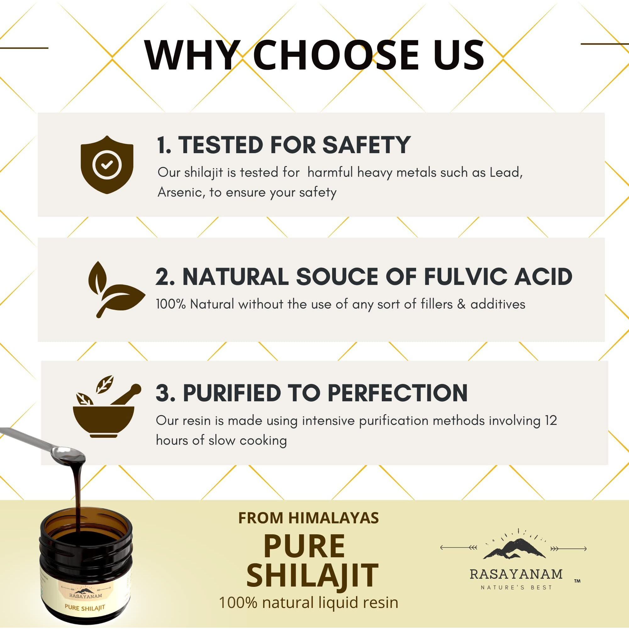 Rasayanam Pure Original Himalayan Shilajit/Shilajeet Resin 20g | Improve Strength & stamina for men & women | 4X Concentrated formula, Stronger Than Pills & Capsules