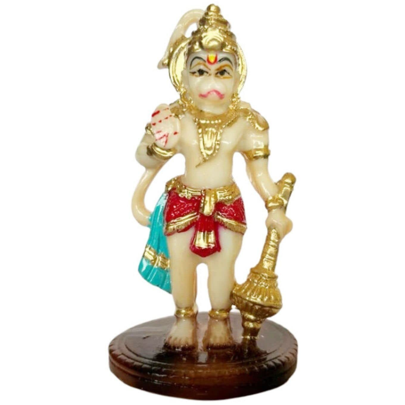 Casa Azul Lord Hanuman Idol 4 inch for Car Dashboard Home Decor, Pooja, Office/Showroom/Shop Tables, Gifting - House Warming Gift, Return Gifts God Maruti (Assorted Colours) - Pack of 1