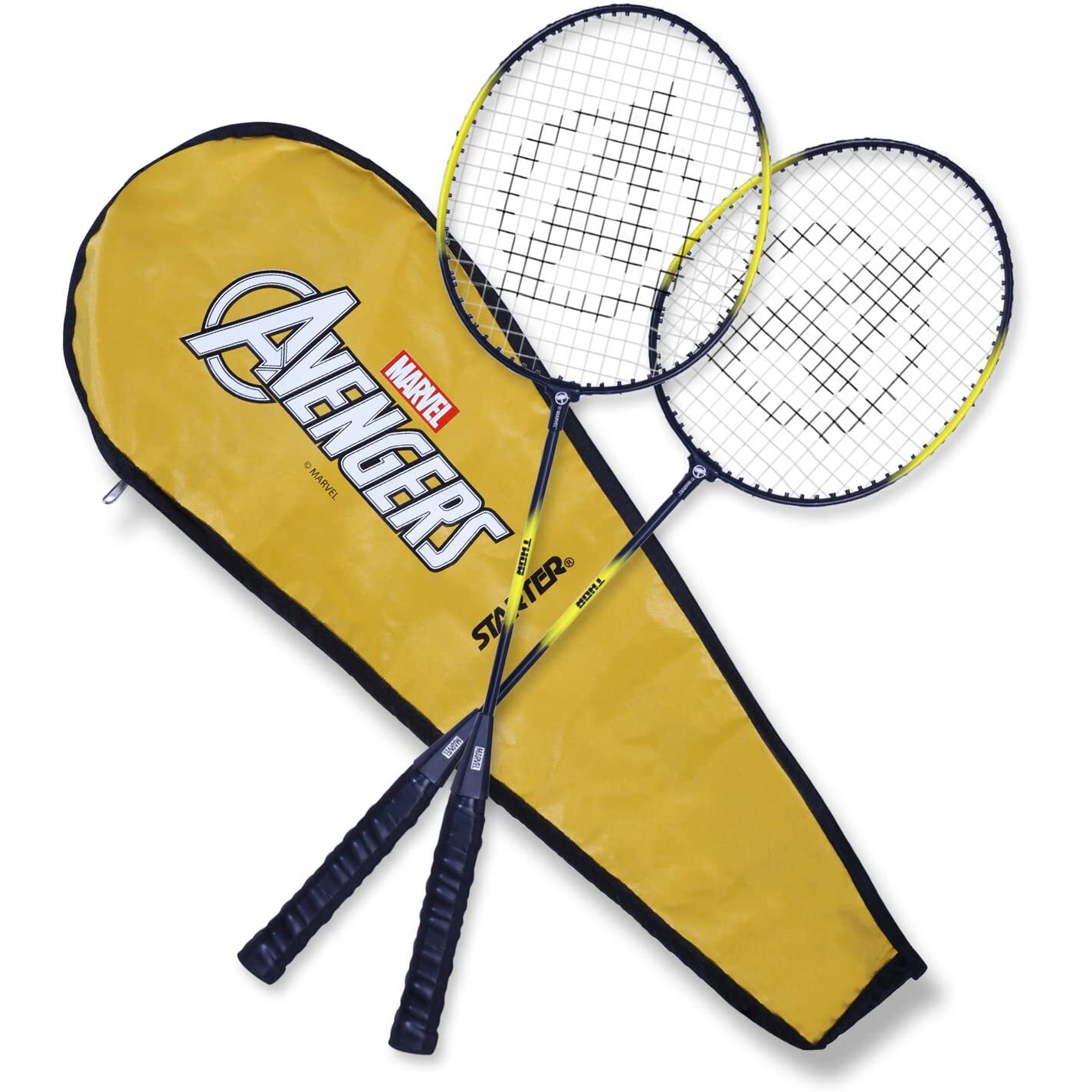 Thor Badminton Racket Set of 2 by STARTER - Ideal for Regular Practice Session, Badminton Set, Multi-Colour