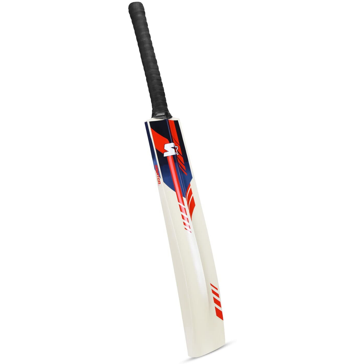 STARTER Poplar Willow Cricket Bat with Poplar Wood Handle for Tennis Ball - 13+ Years Kids -Full Size - Red & Blue