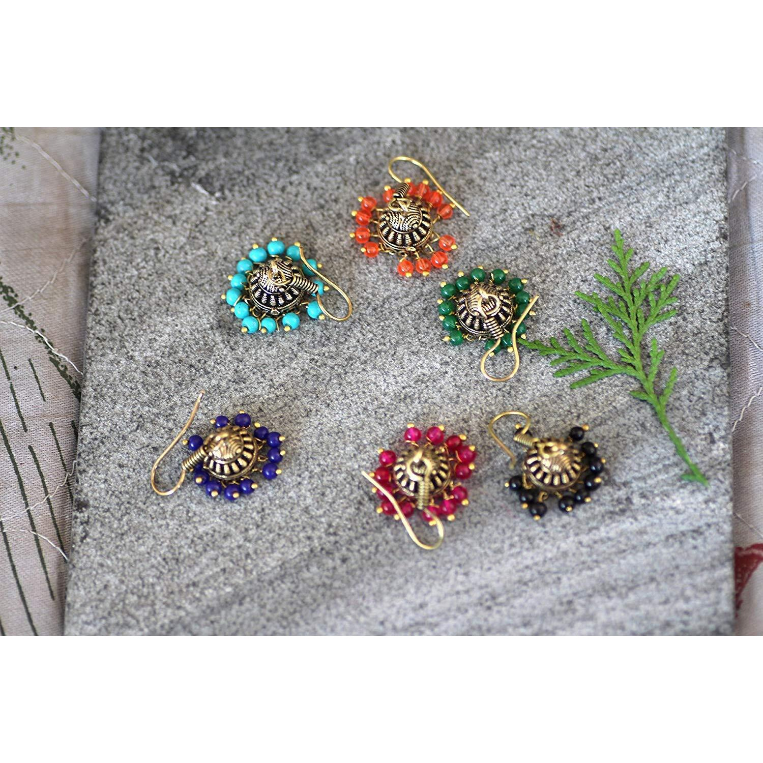 Yellow Chimes Jhumka Earrings for Women Combo of 6 Pairs Golden Silver Oxidized Traditional Jhumki/Jhumka Earrings for Women and Girls.
