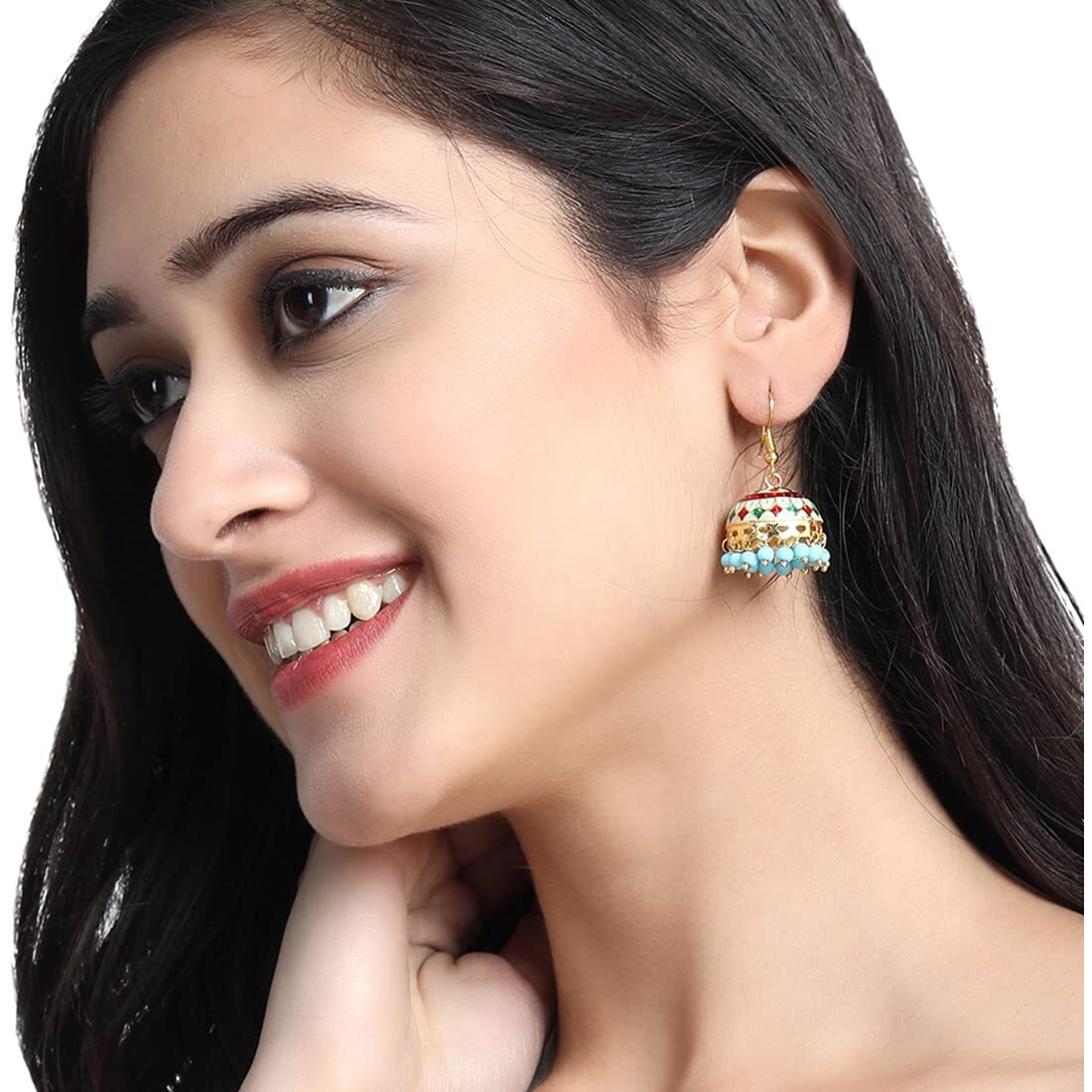 Yellow Chimes Earrings for Women and Girls Traditional Multicolor Meenakari Jhumka | Gold Plated Jhumki Combo Earrings Set | Birthday Gift for girls and women Anniversary Gift for Wife