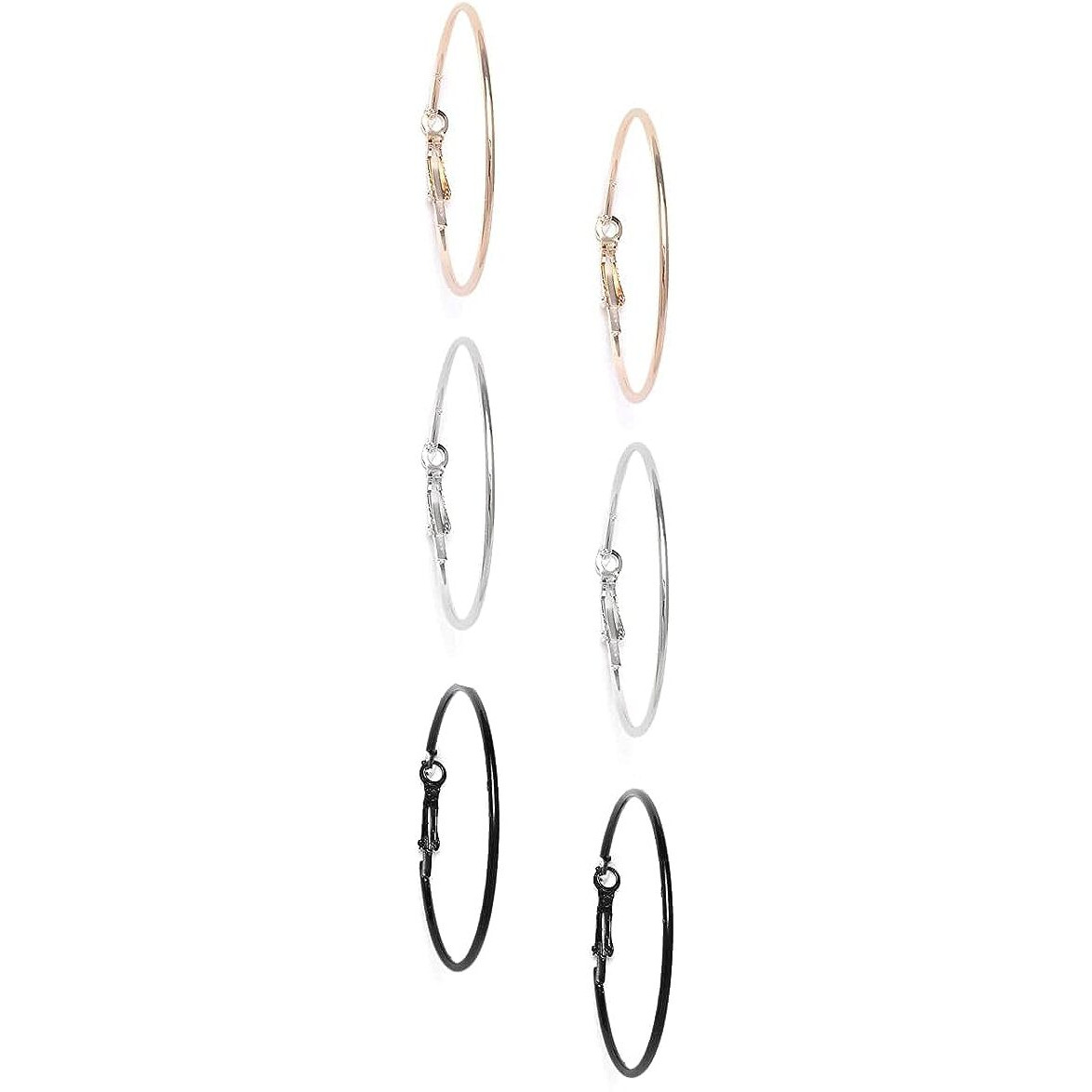 YouBella Jewellery Earrings for women Combo of 3 Pair of Hoop Earrings for Girls and Women